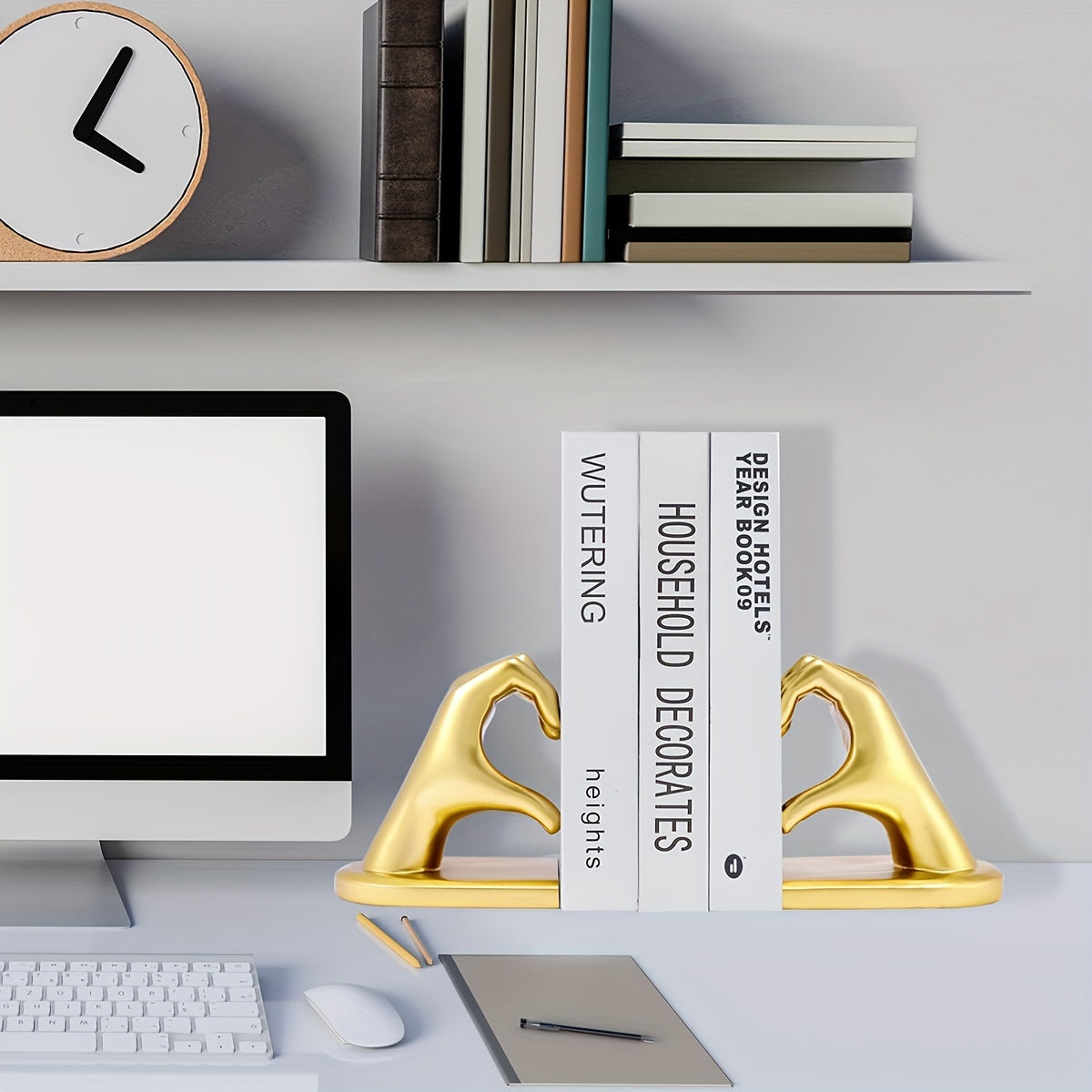 Chic Heart Support - Supports de livre moderne en or