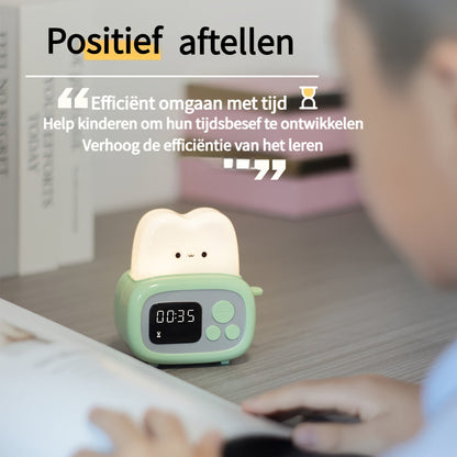 GlowBake Horloge - Réveil LED moderne avec USB rechargeable