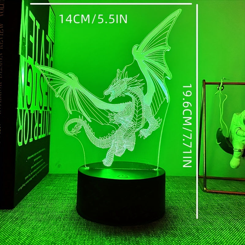 DinoGlow Lampe – Lampe de nuit 3D avec lumière RGB