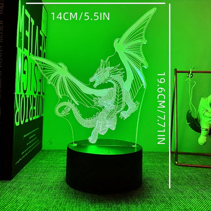 DinoGlow Lampe – Lampe de nuit 3D avec lumière RGB