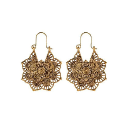Boucles d'oreilles Mandala Isolde Élégantes en Or et Argent
