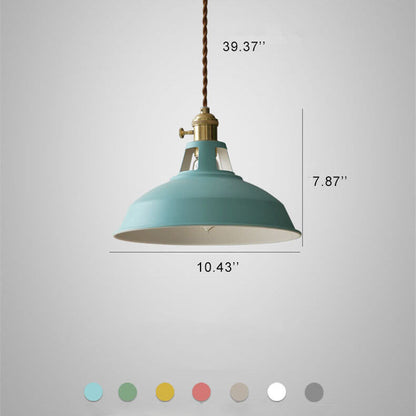 Floroux Industrial Pendant Light | Colorful Barn Shade Pendant | 1 Light for Kitchen & Dining Room