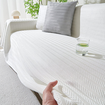 Couvre-canapé d'été frais à rayures