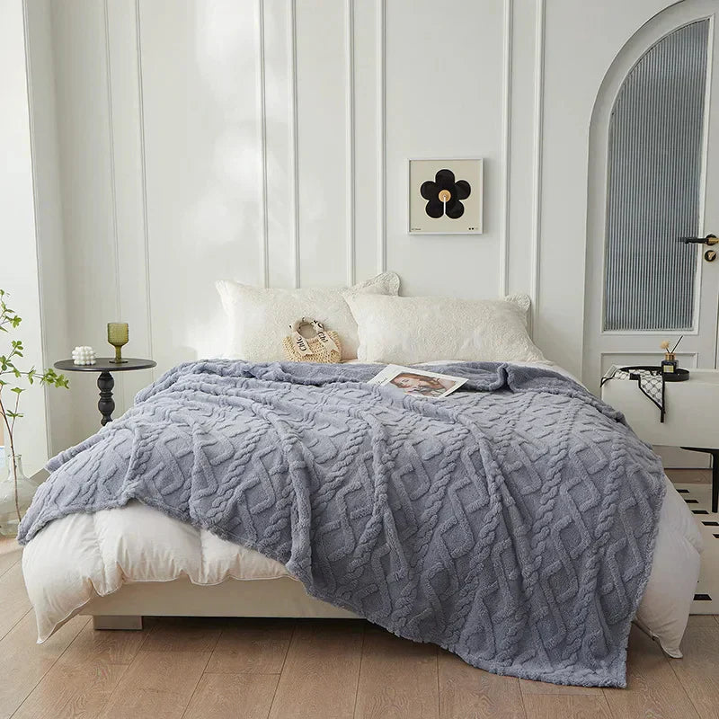CozyLuxe - Couverture en Laine de Mouton Luxe pour Chambre à Coucher