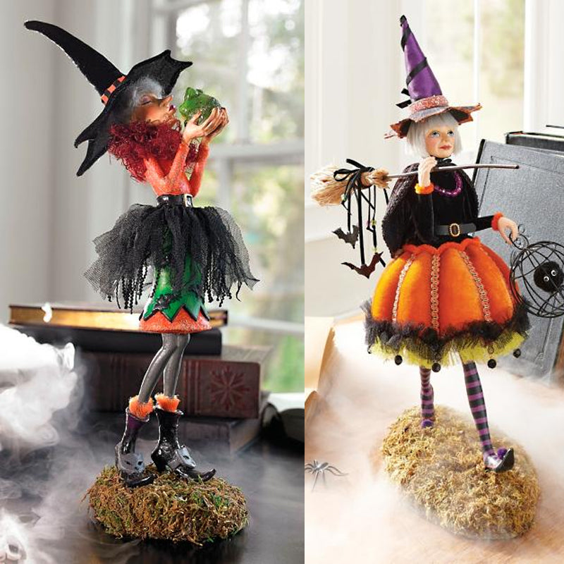 Floroux Halloween Sorcière-Résine-Ornement | Figurine déco | Décoration d'automne effrayante pour la maison