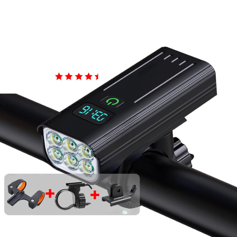 Floroux Luminaire LED for Bicycle | Rechargeable Bicycle Light | Safe and Waterproof for Day and Night