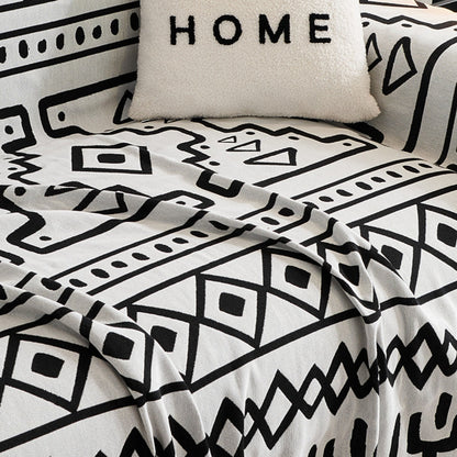 Couverture en jeté pour canapé/sofa Bohemia noir