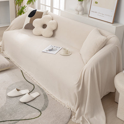 Couverture de sofa/canapé réversible en chenille doux léger