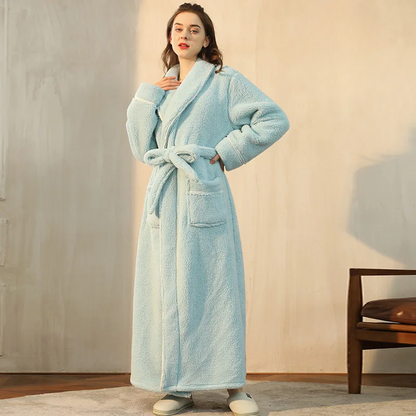 Floroux winter bathrobe | Soft flannel gown | Comfortable coat for women and men