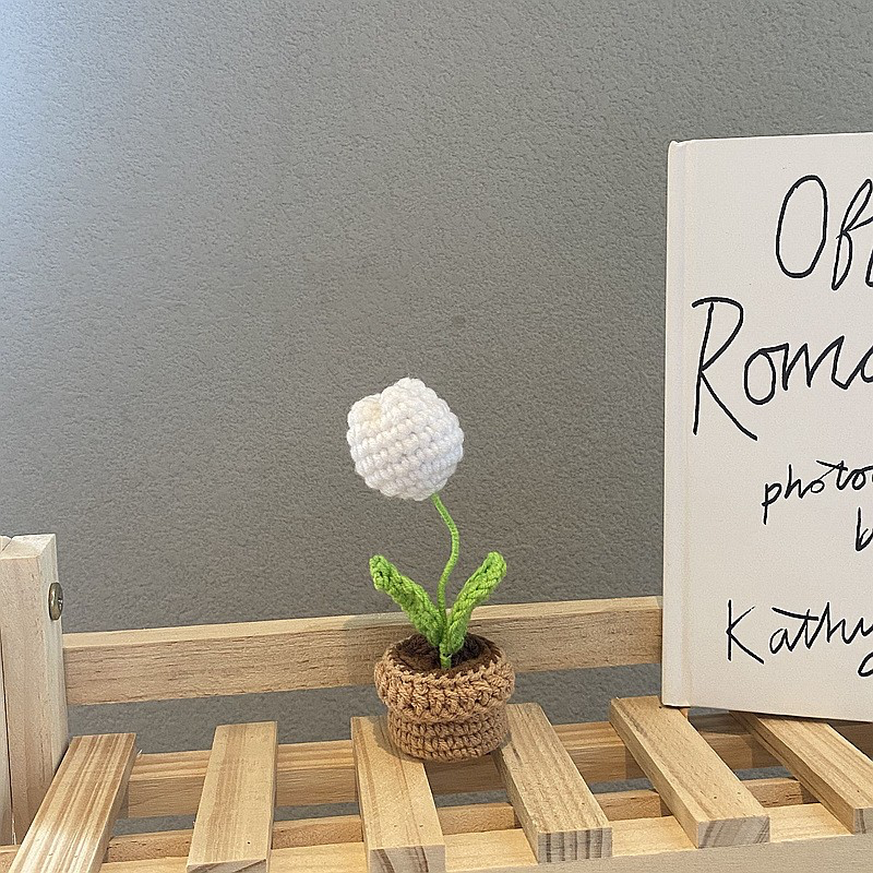 Décor de pot de fleurs au crochet fait main