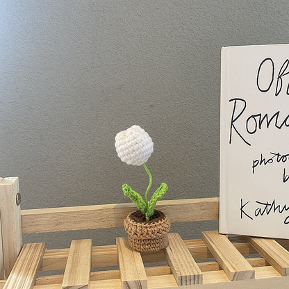 Décor de pot de fleurs au crochet fait main