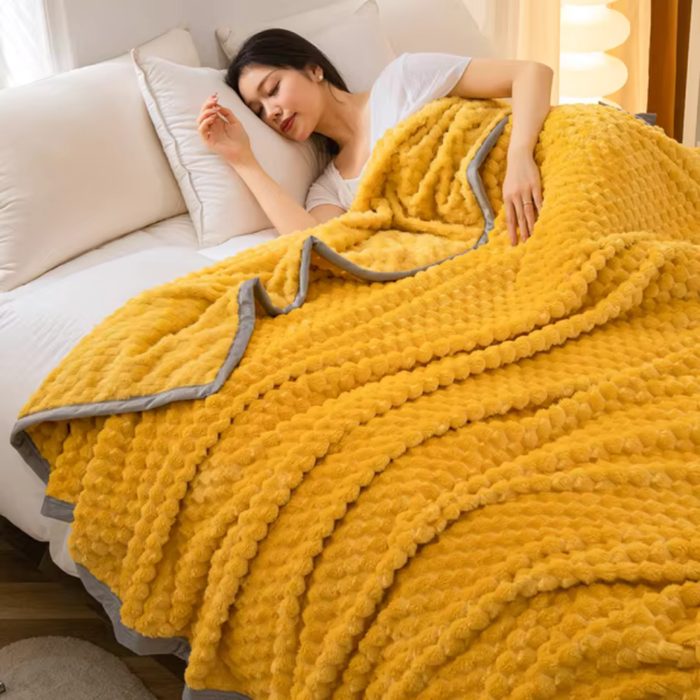 Floroux - Couverture multifonctionnelle en motif rayé 3D