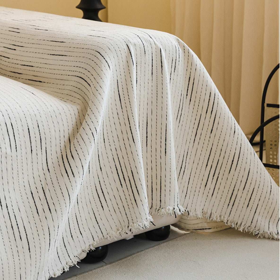 Couvre-sofa/canapé en chenille esthétique minimaliste