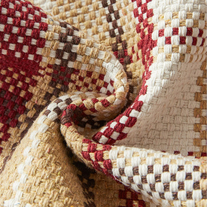 Couvre-canapé en tartan écossais en coton et lin