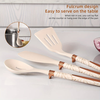 Premium Cooking - Plaisir de cuisiner avec le lot d'ustensiles de cuisine en silicone élégant