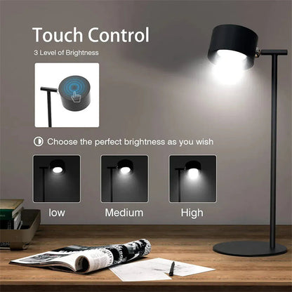Lampe de table 2-en-1 à batterie avec rotation à 360 degrés