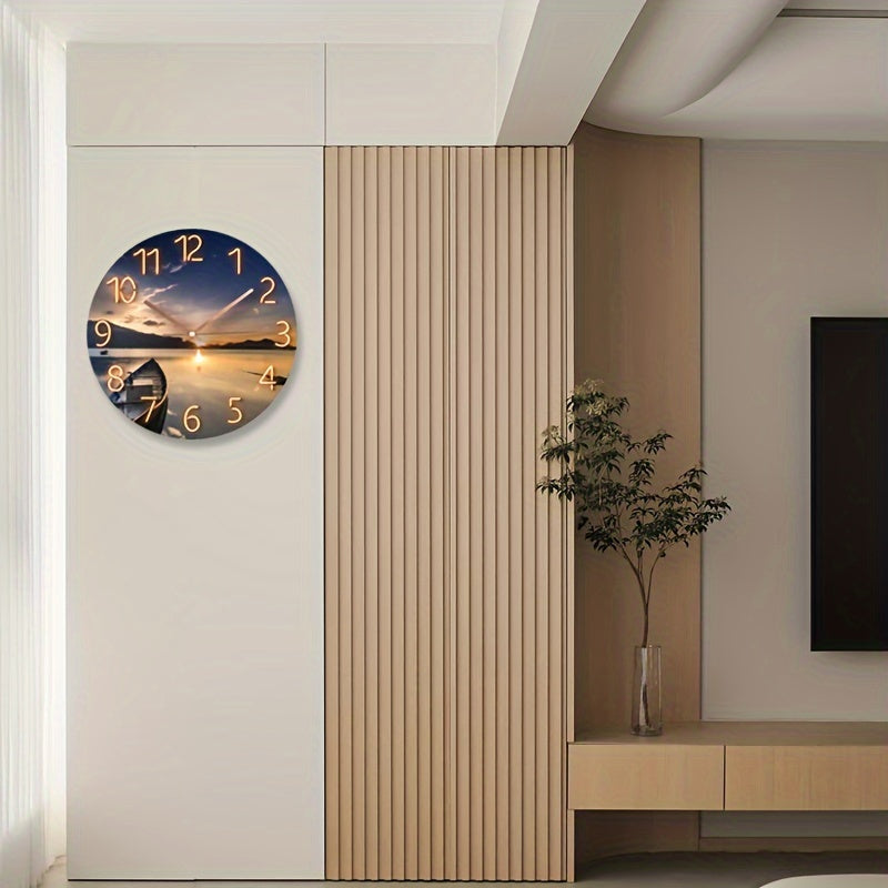 Floroux-Zoll Horloge Murale Ronde Silencieuse - Verre, Design Moderne