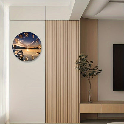 Floroux-Zoll Horloge Murale Ronde Silencieuse - Verre, Design Moderne