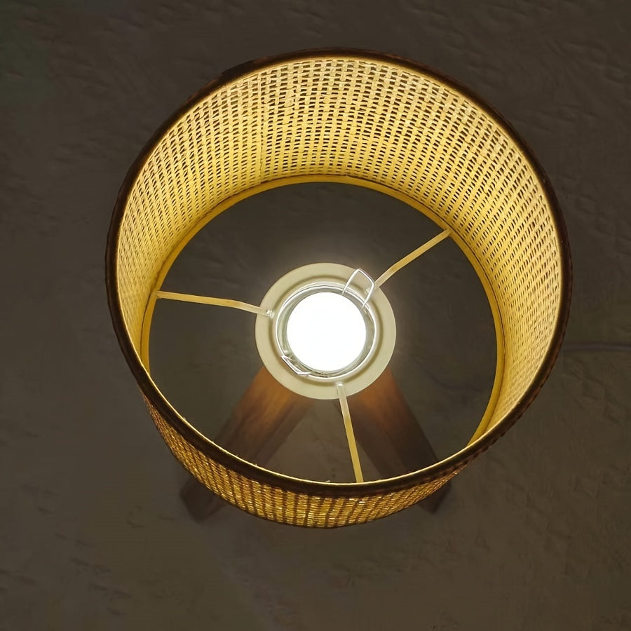 DecoGlow Lampe - Lampe de table en bois avec chargeur USB