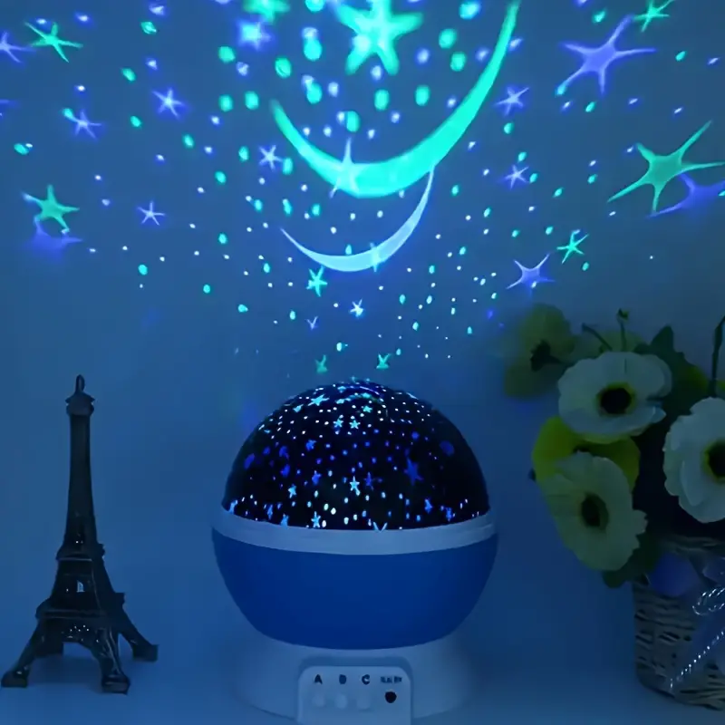 Floroux - Lampe de nuit projecteur d'étoiles tournoyant