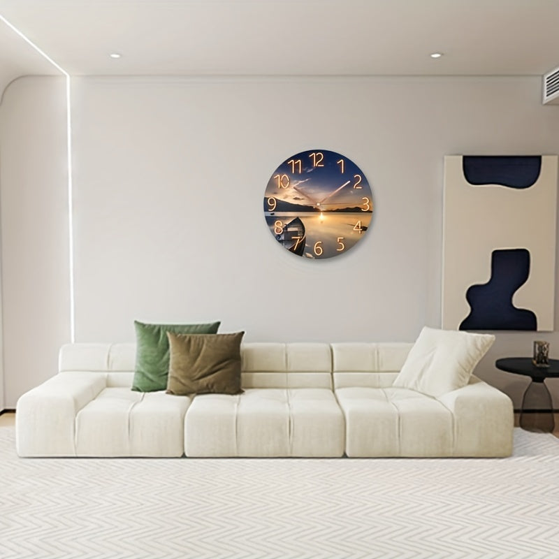 Floroux-Zoll Horloge Murale Ronde Silencieuse - Verre, Design Moderne