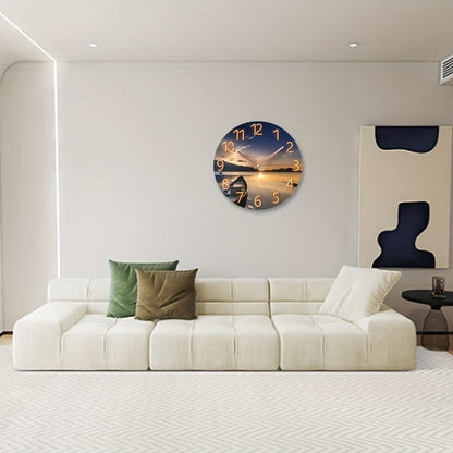 Floroux-Zoll Horloge Murale Ronde Silencieuse - Verre, Design Moderne