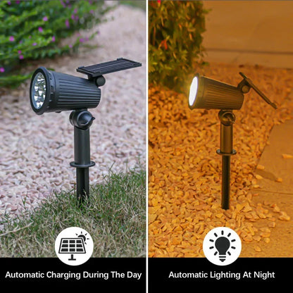 Projecteur LED solaire - lampe de jardin - luminosité réglable - étanche