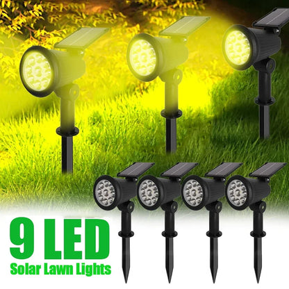 Projecteur LED solaire - lampe de jardin - luminosité réglable - étanche