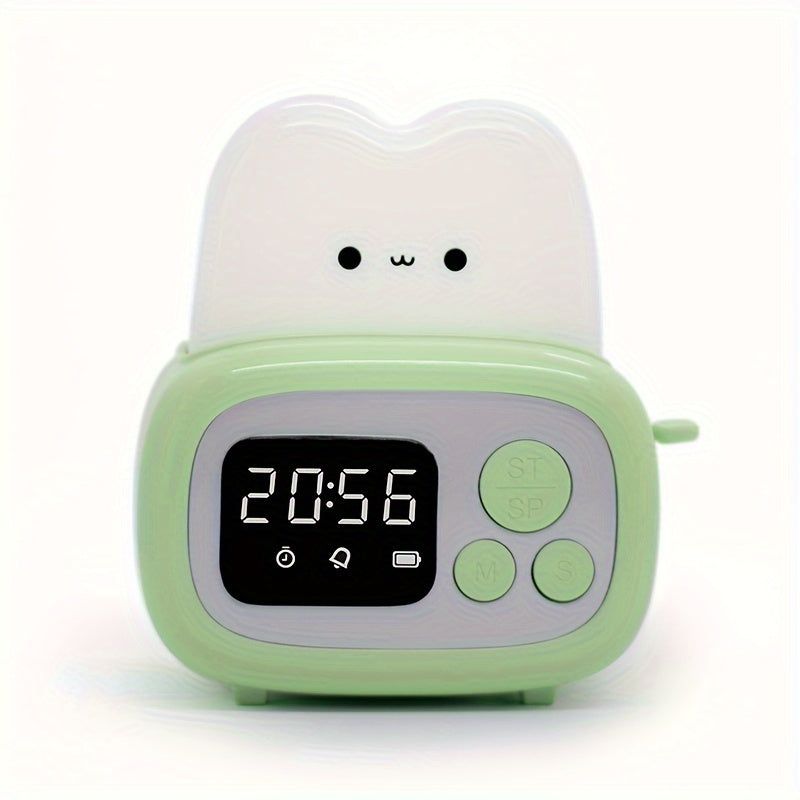 GlowBake Horloge - Réveil LED moderne avec USB rechargeable