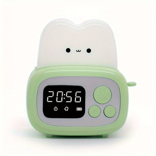 GlowBake Horloge - Réveil LED moderne avec USB rechargeable