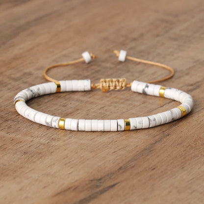 Bracelet Tressée Élegante avec Pierres Naturelles de 2,4 mm - Édition Seraphina