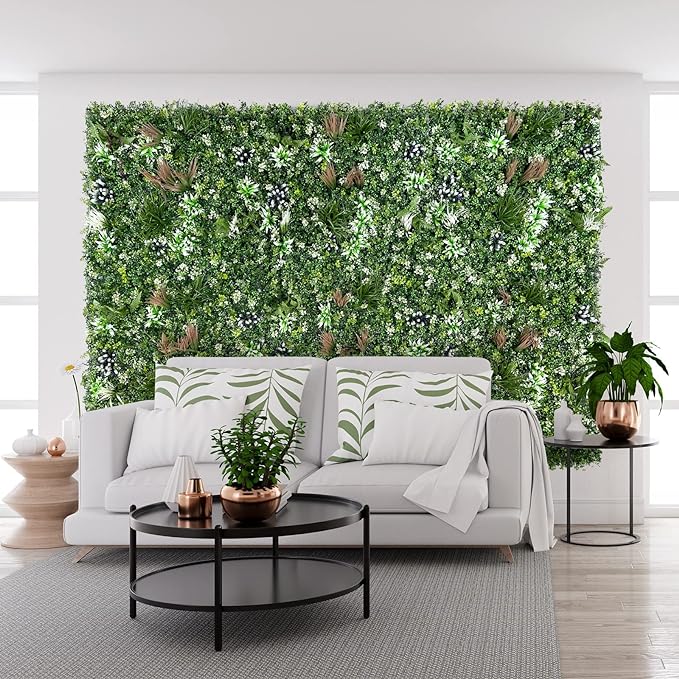 Floroux Artificial Plant Wall | Vertical Garden | Low Maintenance Decor | Green Oasis for the Home