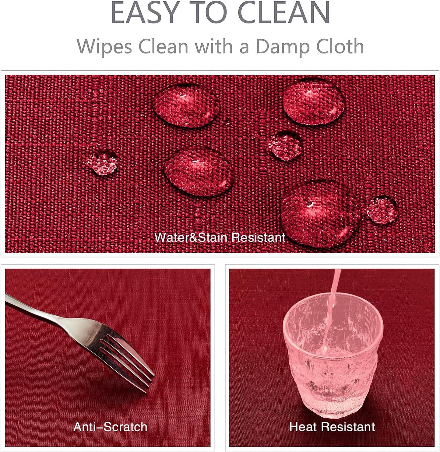 Nappe rectangulaire texturée imperméable et splash-proof, nappe de cuisine