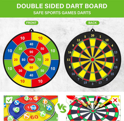 Grand tableau de fléchettes double face pour enfants – Jouez, apprenez et détendez-vous