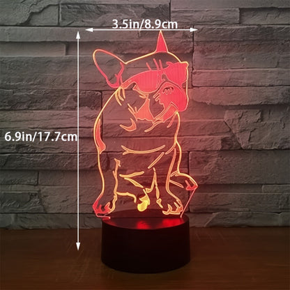 DecoBulldog - Lampe Bulldog Français 3D avec Couleurs