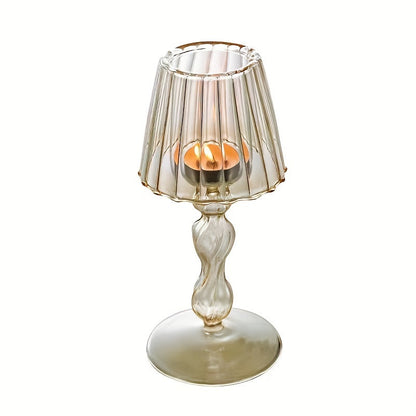 CrystalGlow – Luxe Lampe de Table en Verre & Bougeoir