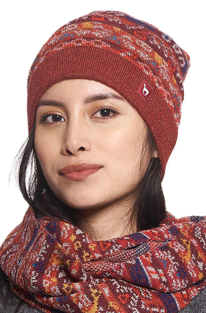 AlpacaFit Beanie - Luxe Jacquard Bonnet en 100%