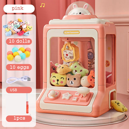 Mini machine à jouets à griffes pour enfants - Jeu de grabber en peluche à pièces avec lumières et musique