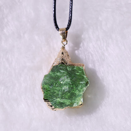 Collier Élegant en Moldavite Naturelle - Lyra