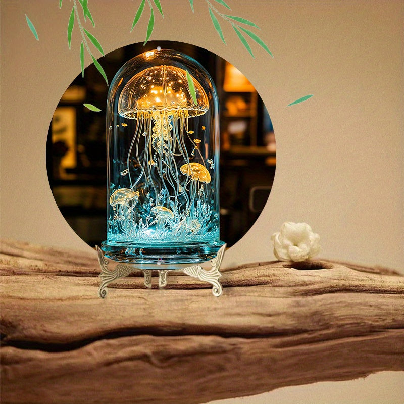 CrystalJelly – Lampe Méduse en Verre Artistique