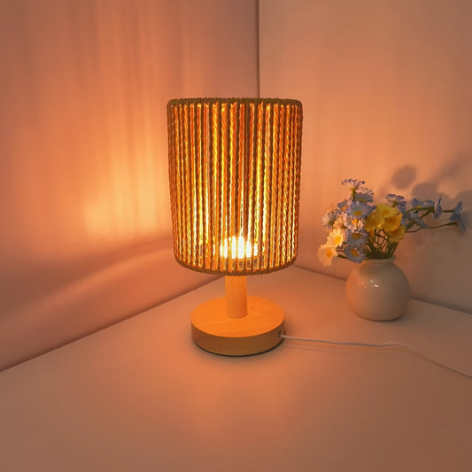 BarrelGlow Lampe - Design en Bois avec Rayures