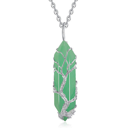 Collier en pierres précieuses arbre de vie élégant avec des cristaux scintillants - Elara