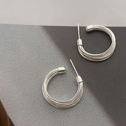 Amelie Boucles d'oreilles Lignes Superposées - Anneaux Élégants
