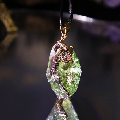 Collier Élegant en Moldavite Naturelle - Lyra