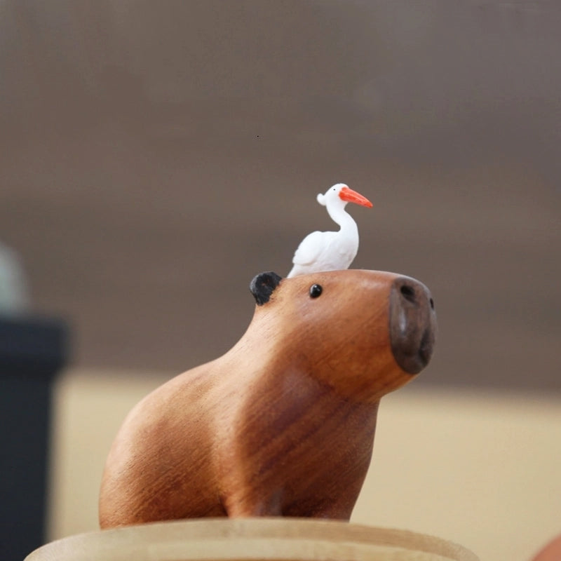 Floroux Capybara Wooden Figurine Handmade | Unique Home Decor | Sustainable Design