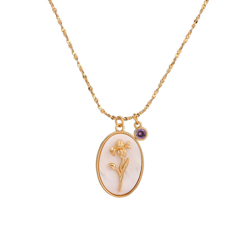 Aurora Pierre de Naissance et Fleurs de Naissance Collier – Un Bijou Personnel pour Mes Chers Gens