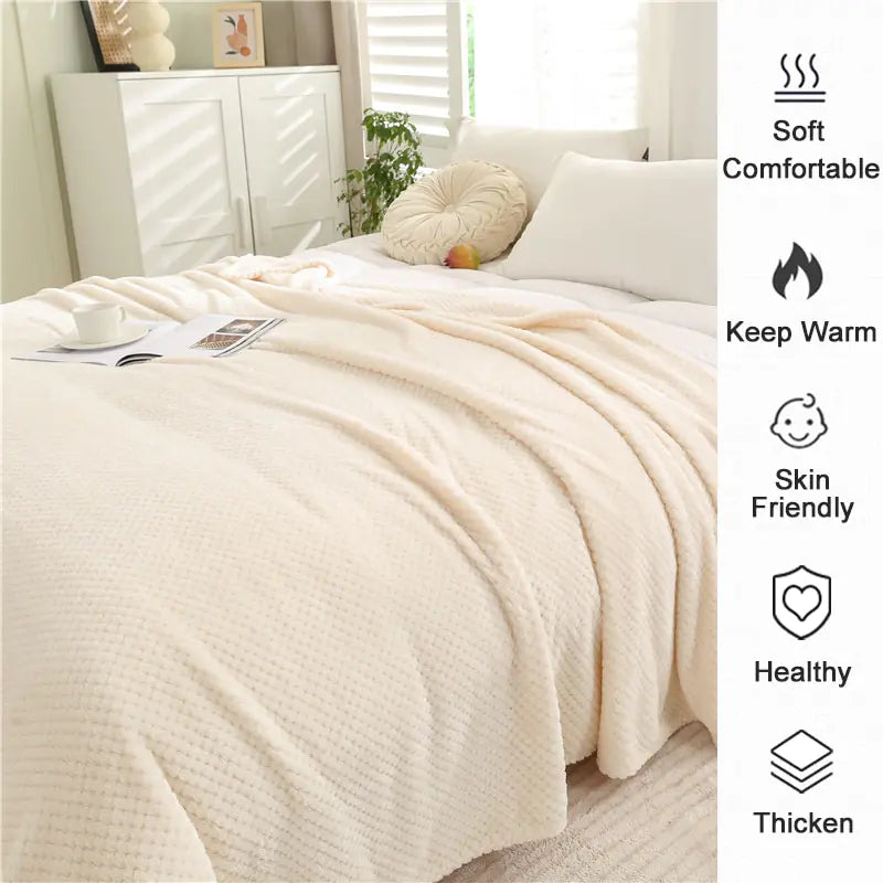 DouceHiver - Plaid Douillet en Flanelle pour Lit d'Hiver