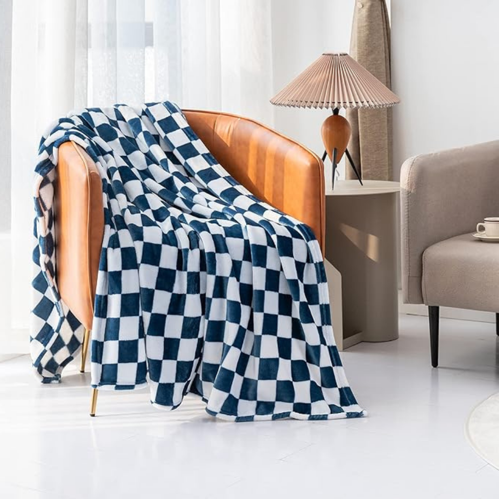 Floroux - Plaid élégant en motif à carreaux pour votre maison