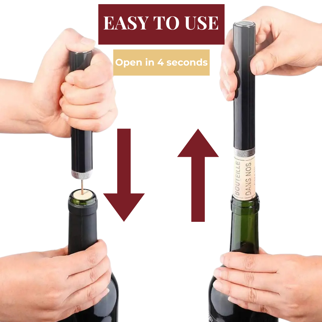 CorkMaster – Tire-bouchon luxe à pression d'air pour une utilisation facile