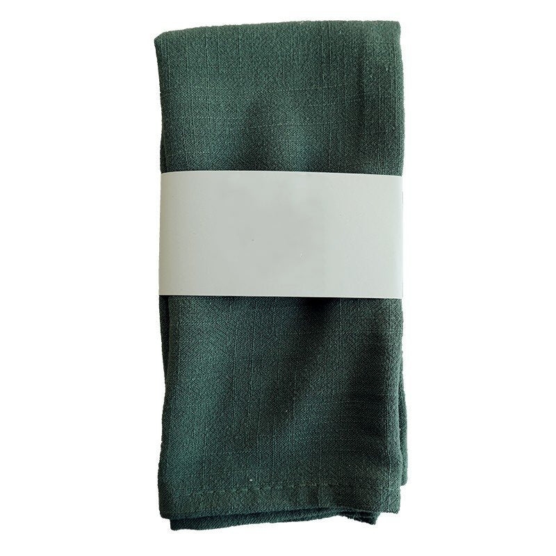 Serviettes en coton-lin simples et minimalistes - Ensemble de 4